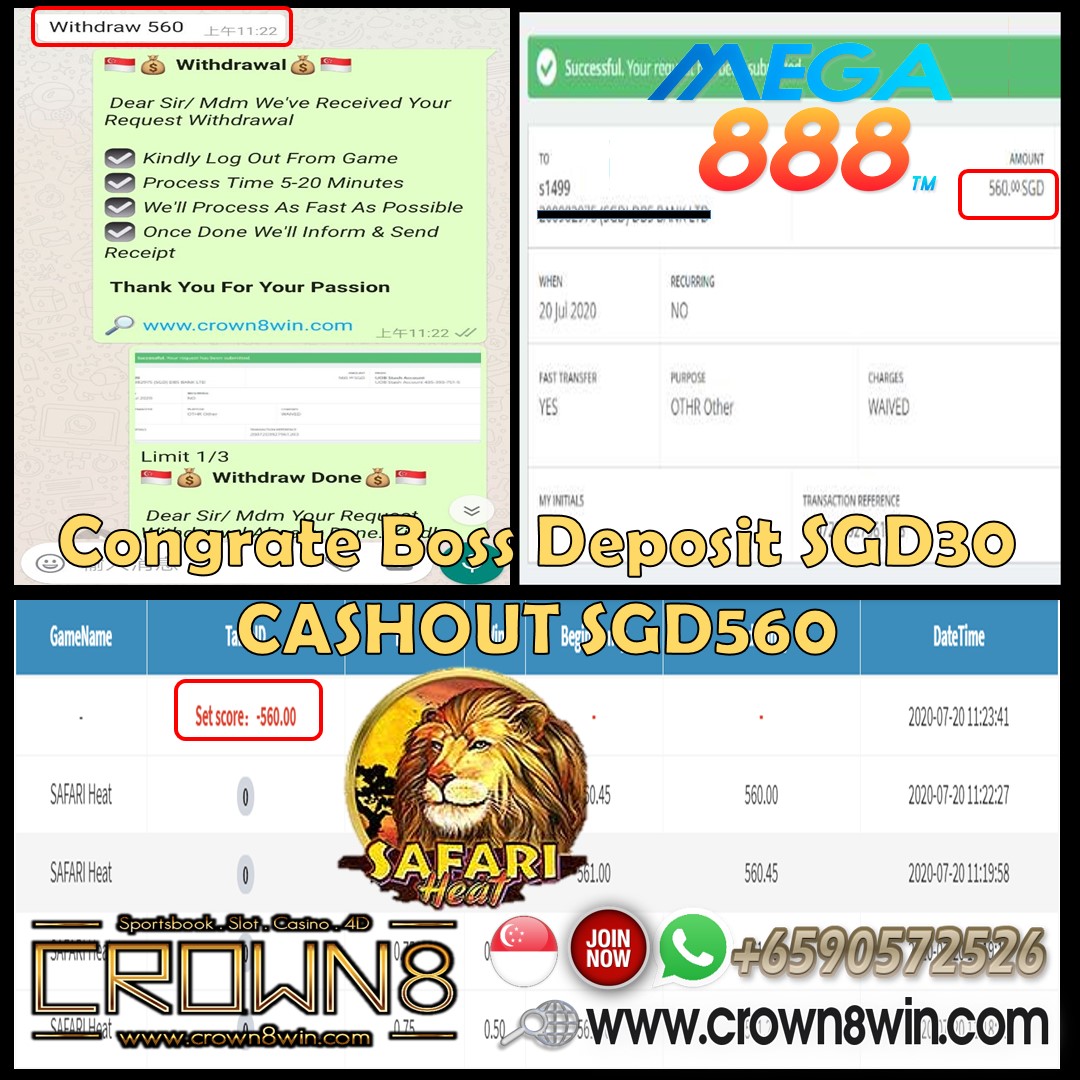SG Member Cashout 560SGD